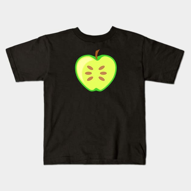 Green Apple Fruit Halved Kids T-Shirt by THP Creative